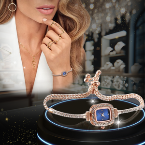 💯¡SOLO NUEVO!❕❗ Reloj de lujo ajustable de cristal con diamantes